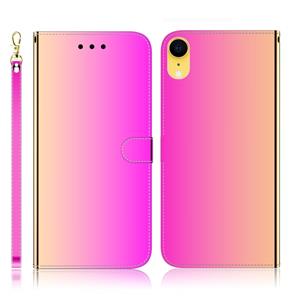 huismerk Voor iPhone XR Geïmiteerd spiegeloppervlak horizontale flip lederen hoes met houder & kaartsleuven & Portemonnee & Lanyard(Gradient Color)