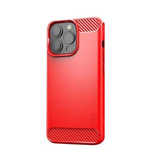 MOFI Gentless Series Geborsteld Textuur Koolstofvezel Zacht TPU-hoesje voor iPhone 13 Pro