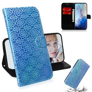 huismerk Voor Galaxy S20 Solid Hyun Color Magnetic Attraction Horizontal Flip Leather Case met Lanyard Support Holder & Card Slot & Wallet(Sky Blue)