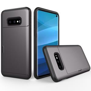 huismerk Schokbestendig robuuste Armor beschermende case voor Galaxy S10e met kaartsleuf (grijs)