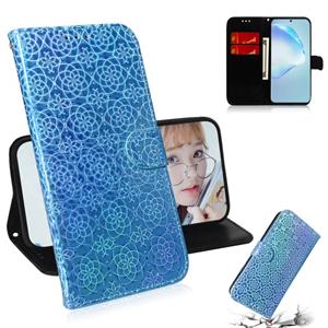 huismerk Voor Galaxy S20+ Solid Hyun Color Magnetic Attraction Horizontal Flip Leather Case met Lanyard Support Holder & Card Slot & Wallet(Sky Blue)