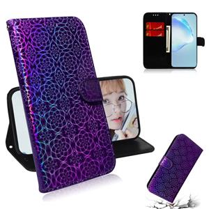 huismerk Voor Galaxy S20+ Solid Hyun Color Magnetic Attraction Horizontal Flip Leather Case met Lanyard Support Holder & Card Slot & Wallet(Purple)