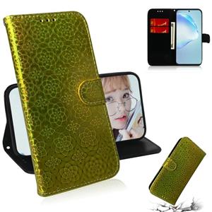 huismerk Voor Galaxy S20+ Solid Hyun Color Magnetic Attraction Horizontal Flip Leather Case met Lanyard Support Holder & Card Slot & Wallet(Gold)