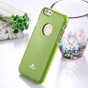 GOOSPERY MERCURY  JELLY CASE voor iPhone 6 Plus & 6s Plus TPU glitterpoeder Drop-proof beschermende Back Cover Case (groen)