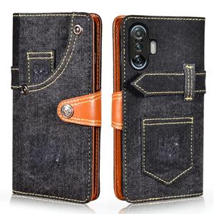 huismerk For Xiaomi Redmi K40 Gaming Edition Denim Horizontal Flip Leather Case with Holder & Card Slot & Wallet(Black)