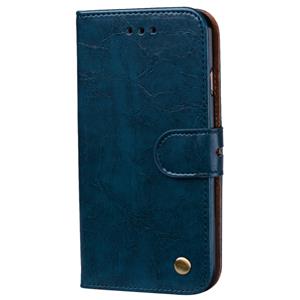 huismerk Voor iPhone 6 Plus & 6s Plus zakelijke stijl olie Wax textuur horizontale Flip lederen draagtas met houder & Card Slots & portemonnee (blauw)