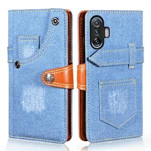 huismerk For Xiaomi Redmi K40 Gaming Edition Denim Horizontal Flip Leather Case with Holder & Card Slot & Wallet(Light Blue)