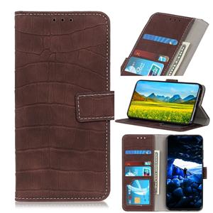 huismerk Voor iPhone SE 2020 Crocodile Texture Horizontal Flip Leather Case met Holder & Card Slots & Wallet(Brown)