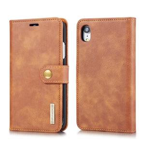 dg.ming Dg. MING Crazy Horse textuur Flip afneembare magnetische lederen case voor de iPhone XR met houder & card slots & portemonnee (bruin)