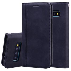 huismerk Voor Samsung Galaxy S10 Frosted Business Magnetic Horizontal Flip PU Leather Case met Holder & Card Slot & Lanyard(Zwart)