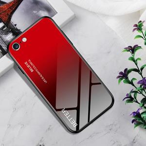Huismerk Schokbestendig gehard glas + TPU Case voor iPhone 6s plus/6 plus (zwart rood)