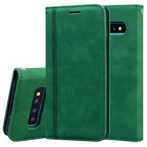 huismerk Voor Samsung Galaxy S10 Frosted Business Magnetic Horizontal Flip PU Leather Case met Holder & Card Slot & Lanyard(Groen)