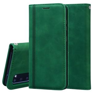 huismerk Voor Samsung Galaxy S20 Frosted Business Magnetic Horizontal Flip PU Leather Case met Holder & Card Slot & Lanyard(Groen)