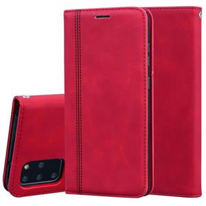 huismerk Voor Samsung Galaxy S20 Plus Frosted Business Magnetic Horizontal Flip PU Leather Case met Holder & Card Slot & Lanyard(Red)