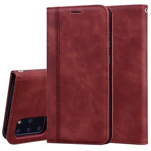 huismerk Voor Samsung Galaxy S20 Plus Frosted Business Magnetic Horizontal Flip PU Leather Case met Holder & Card Slot & Lanyard(Bruin)