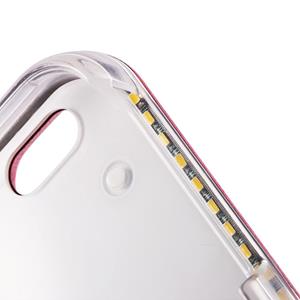 Huismerk Voor iPhone 6 Plus & 6s Plus LED Light Up Selfie Smartphone beschermende back cover Case(Rose Gold)
