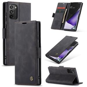 Voor Samsung Galaxy Note20 CaseMe Multifunctionele Horizontale Flip Lederen Case met kaartslot & portemonnee(zwart)