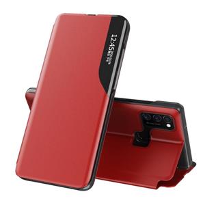 huismerk Voor Galaxy M31/M30S/M21 Side Display Magnetic Shockproof Horizontale Flip Lederen behuizing met houder(rood)