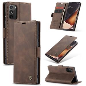 Voor Samsung Galaxy Note20 CaseMe Multifunctionele Horizontale Flip Lederen Case met kaartslot & portemonnee(koffie)