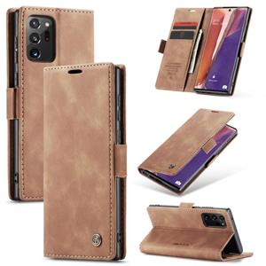 Voor Samsung Galaxy Note20 Ultra CaseMe Multifunctionele Horizontale Flip Lederen Case met kaartslot & portemonnee(bruin)