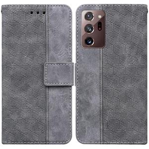 huismerk Voor Samsung Galaxy Note20 Ultra Geometric reliëf lederen telefooncase