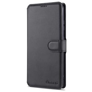 Voor Samsung Galaxy S21 Ultra 5G AZNS Kalf Textuur Horizontale Flip Lederen Case met Houder & Kaart Slots & Portemonnee & Foto Frame (Zwart)