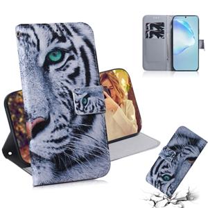 huismerk Voor Galaxy S20+ Gecombineerd Patroon Magnetic Attraction Horizontale Flip Lederen case Support Holder & Card Slot & Wallet(Tiger)