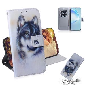 huismerk Voor Galaxy S20 Ultra Combined Pattern Magnetic Attraction Horizontal Flip Leather Case Support Holder & Card Slot & Wallet(White Wolf)