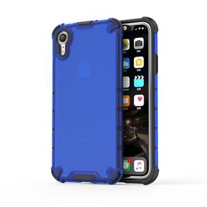 huismerk Schokbestendige honingraat PC + TPU beschermhoes voor iPhone XR (blauw)