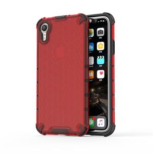 huismerk Schokbestendige honingraat PC + TPU beschermhoes voor iPhone XR (rood)