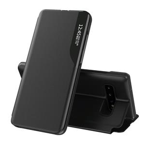 huismerk Voor Samsung Galaxy S10 Side Display Magnetic Shockproof Horizontale Flip Lederen behuizing met houder(Zwart)