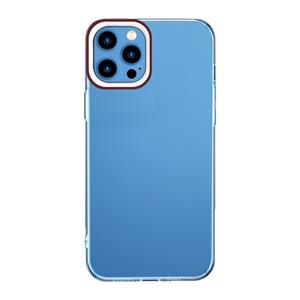 huismerk Transparante siliconencase voor iphone 13 pro max (wijn rood en wit)