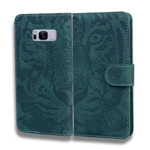 huismerk Voor Samsung Galaxy S8 Plus Tiger Embossing Pattern Horizontale Flip Lederen Case met Holder & Card Slots & Wallet(Groen)