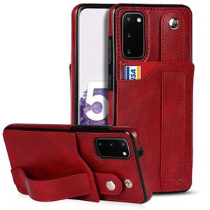 huismerk Voor Samsung Galaxy S20 Crazy Horse Textuur Schokbestendig TPU + PU lederen tas met kaartsleuf & polsbandhouder