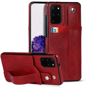 huismerk Voor Samsung Galaxy S20 + Crazy Horse Textuur Schokbestendig TPU + PU-lederen tas met kaartsleuf & polsbandhouder