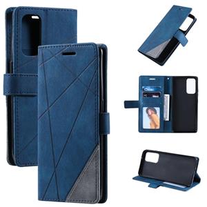 huismerk Voor Oppo Reno6 Pro 5G Skin Feel Splicing Horizontale Flip Lederen Case Met Houder & Card Slots & Portemonnee & Photo Frame