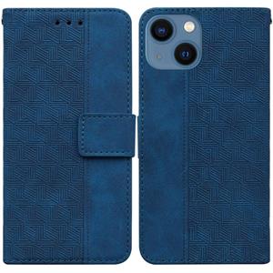 huismerk Geometrische reliëf leren telefooncase voor iPhone 13