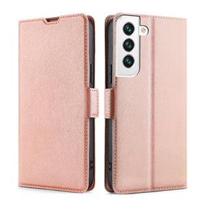 huismerk Voor Samaung Galaxy S22 5G Ultra-Thin Voltage Buckle PU + TPU Horizontale Flip Lederen Case met Houder & Card Slot (ROSE GOUD)