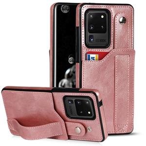 huismerk Voor Samsung Galaxy S20 Ultra Crazy Horse Textuur Schokbestendig TPU + PU-lederen tas met kaartsleuf & polsbandhouder (ROSE GOUD)