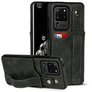 huismerk Voor Samsung Galaxy S20 Ultra Crazy Horse Textuur Schokbestendig TPU + PU-lederen tas met kaartsleuf & polsbandhouder