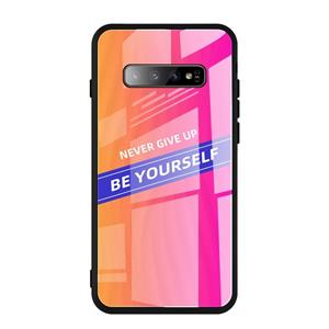 huismerk Voor Galaxy S10 PLUS schokbestendige PC + TPU + glazen beschermhoes (roze)