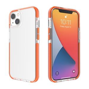 huismerk Two-color High Translucent Shockproof Protective Case For iPhone 13 mini(Orange)