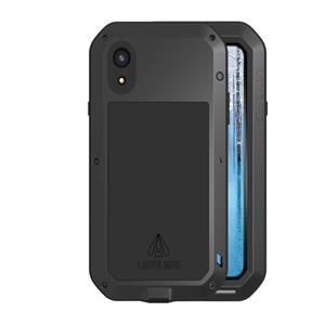 lovemei LOVE MEI krachtige stofdicht Shockproof anti-slip metaal + siliconen combinatie Case voor iPhone XR(Black)