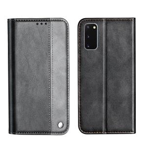 huismerk Voor Galaxy S20 Business Solid Color Stitching Horizontale Flip Lederen Behuizing met Houder & Card Slots (Grijs)