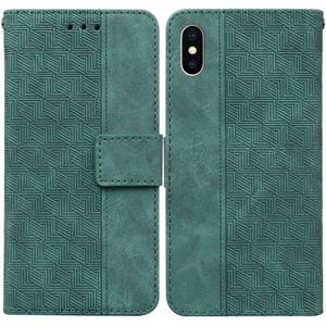 huismerk Geometrische reliëf lederen telefooncase voor iPhone XS max