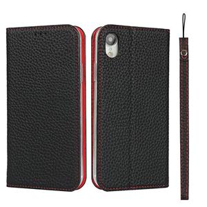 huismerk Litchi Texture Horizontale Flip Top Laag Koeienhuid Lederen Case met Houder & Kaart Slots & Portemonnee & Strap & Wire Winder voor iPhone XR