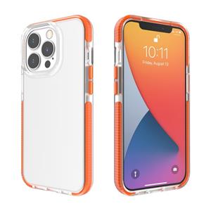 huismerk Two-color High Translucent Shockproof Protective Case For iPhone 13 Pro(Orange)