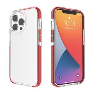 huismerk Two-color High Translucent Shockproof Protective Case For iPhone 13 Pro(Red)