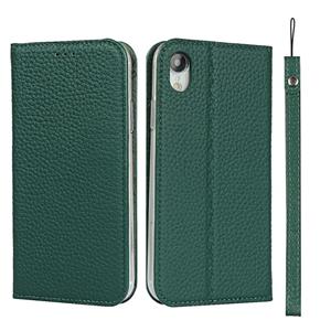 huismerk Litchi Textuur Horizontale Flip Top Laag Koeienhuid Lederen Case met Houder & Kaart Slots & Portemonnee & Strap & Wire Winder voor iPhone XR