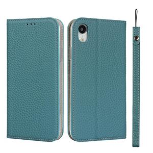 huismerk Litchi Texture Horizontale Flip Top Laag Koeienhuid Lederen Case met Houder & Kaart Slots & Portemonnee & Strap & Wire Winder voor iPhone XR (Sky Blue